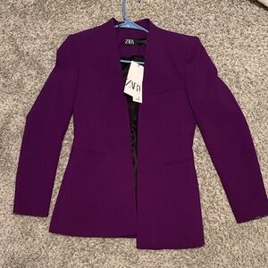 Zara Women's Vibrant Purple Suit Jacket